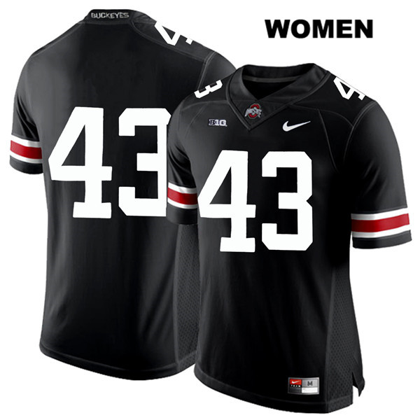 Ohio State Buckeyes Women's Robert Cope #43 White Number Black Authentic Nike No Name College NCAA Stitched Football Jersey AP19I47NC